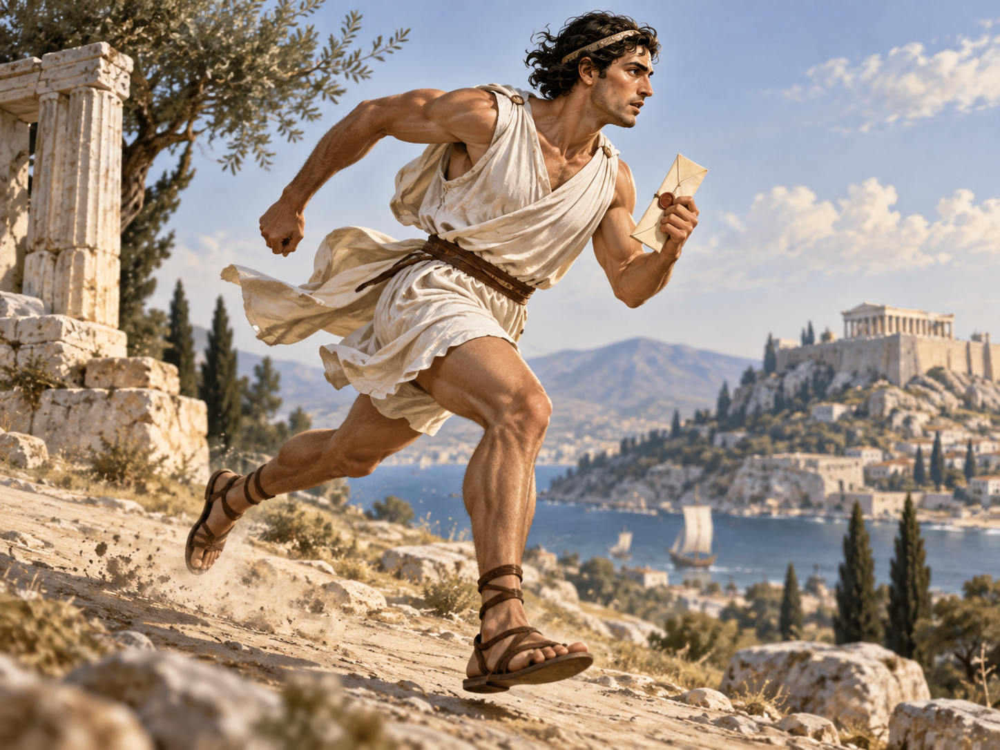 Filippide running to deliver a letter